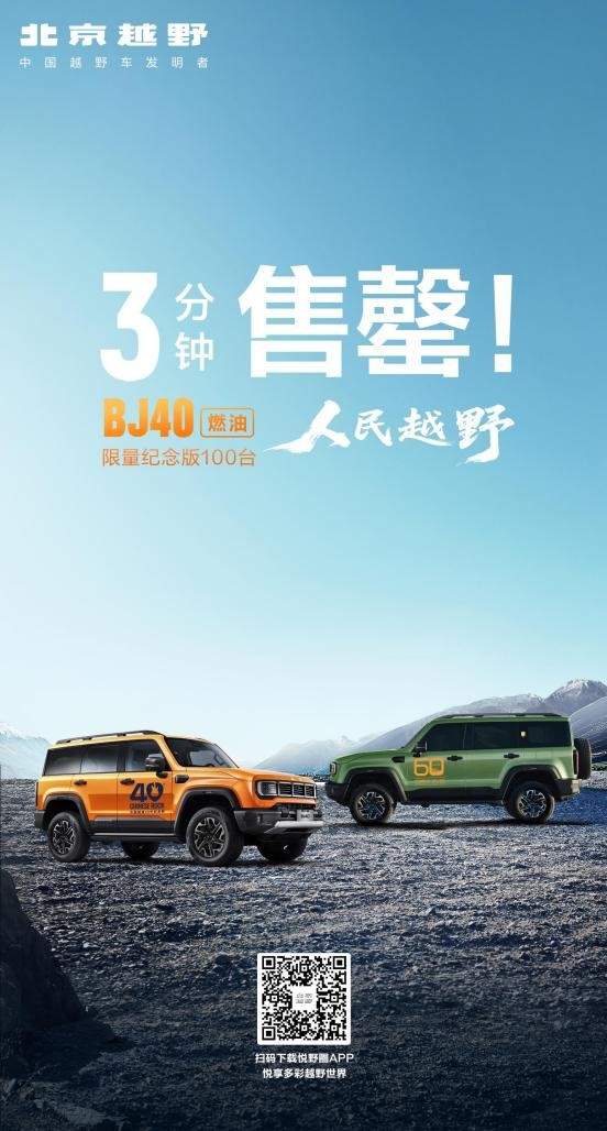 焕新价最低12.69万元起，北京越野BJ40燃油正式上市