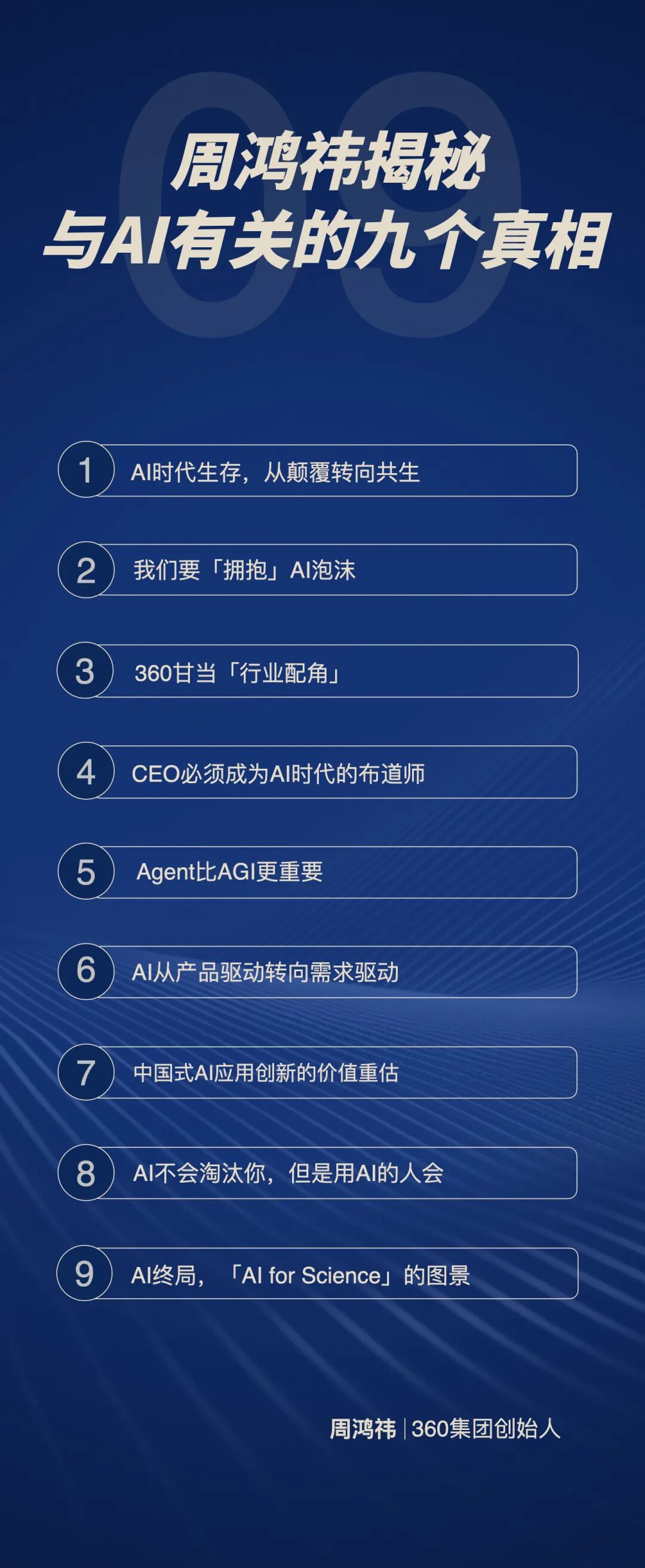 泡沫、配角、重估、淘汰，周鸿祎揭开AI浪潮下的9个真相