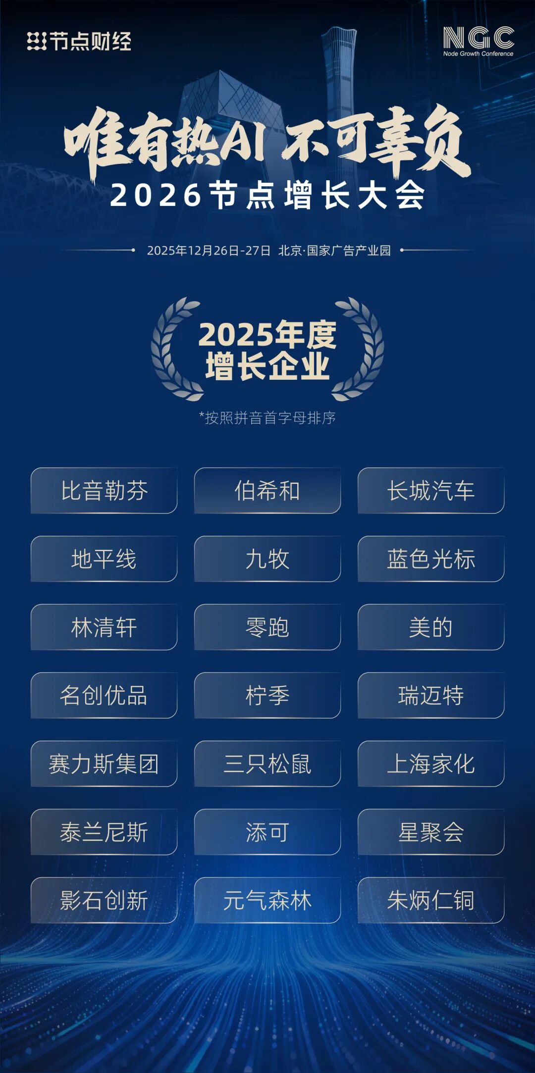 重磅！2026节点增长大会「年度六大系列榜单」正式发布