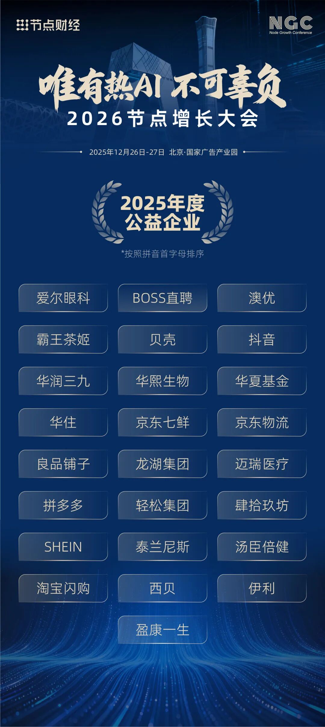 重磅！2026节点增长大会「年度六大系列榜单」正式发布