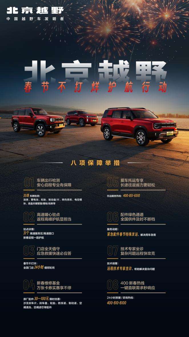 北京越野启动“温暖回家路”春节护航行动，八大服务守护团圆之旅