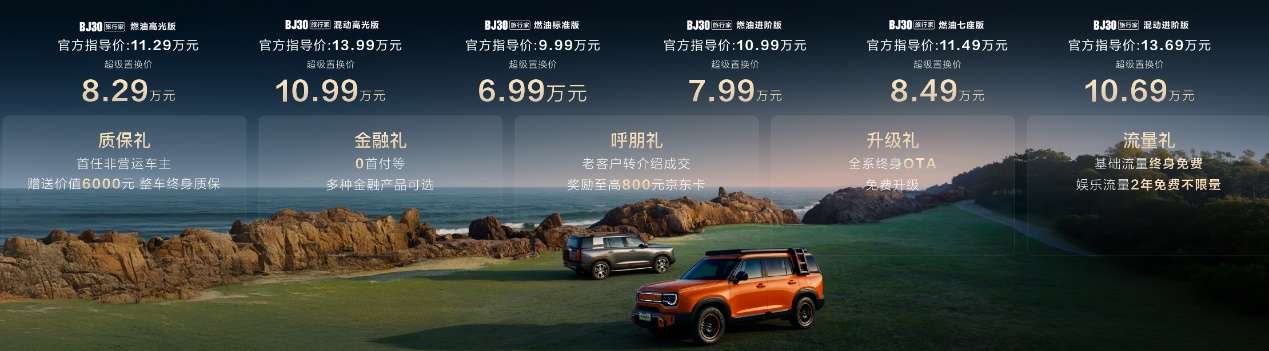 央视直播见证真实品质!BJ30旅行家全系超级置换价6.99万起